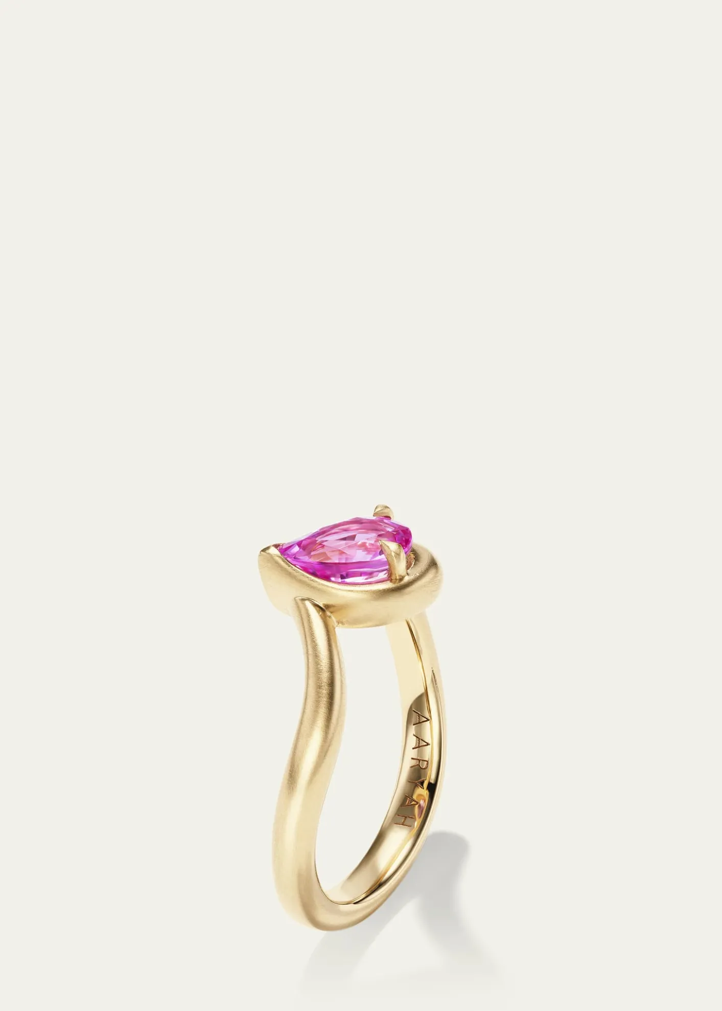 AaryahBB Thelma Power Pinky Ring in 14K Gold and Pink Sapphire