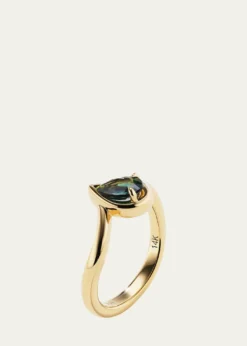 AaryahBB Thelma Teal Sapphire Pinky Ring