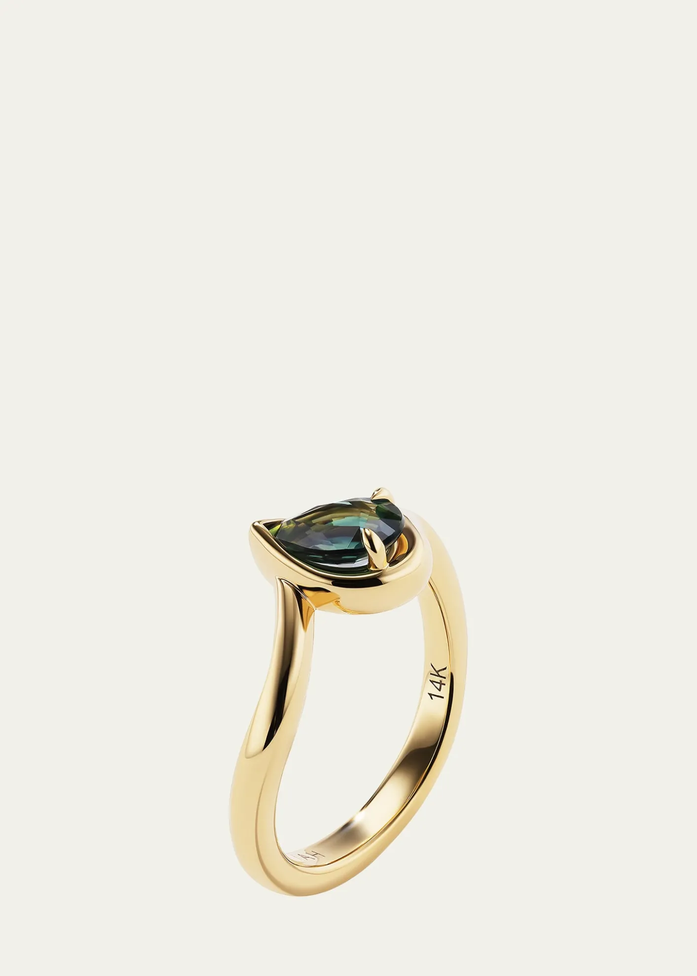 AaryahBB Thelma Teal Sapphire Pinky Ring