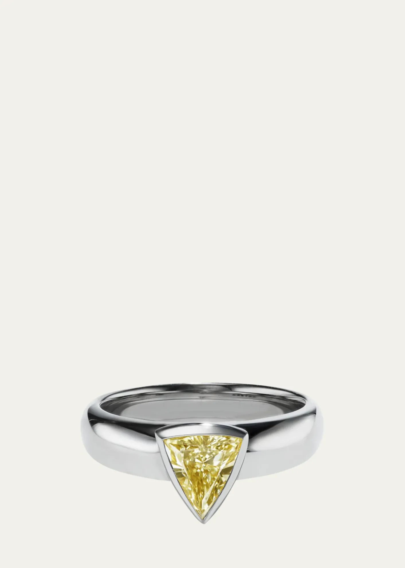 Aaryah18K White Gold Triangular Brilliant Diamond Ellie Ring, Size 7