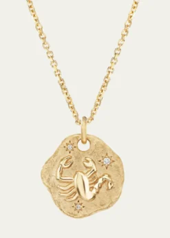 Aaryah18K Yellow Gold Mini Diamond Zodiac Pendant Necklace
