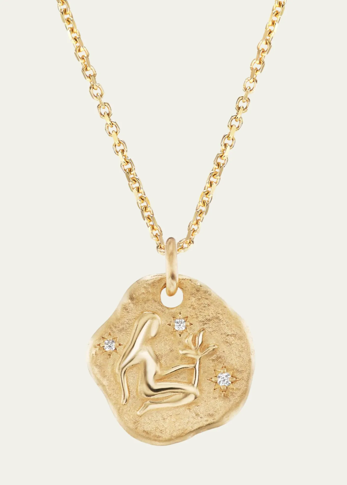 Aaryah18K Yellow Gold Mini Diamond Zodiac Pendant Necklace