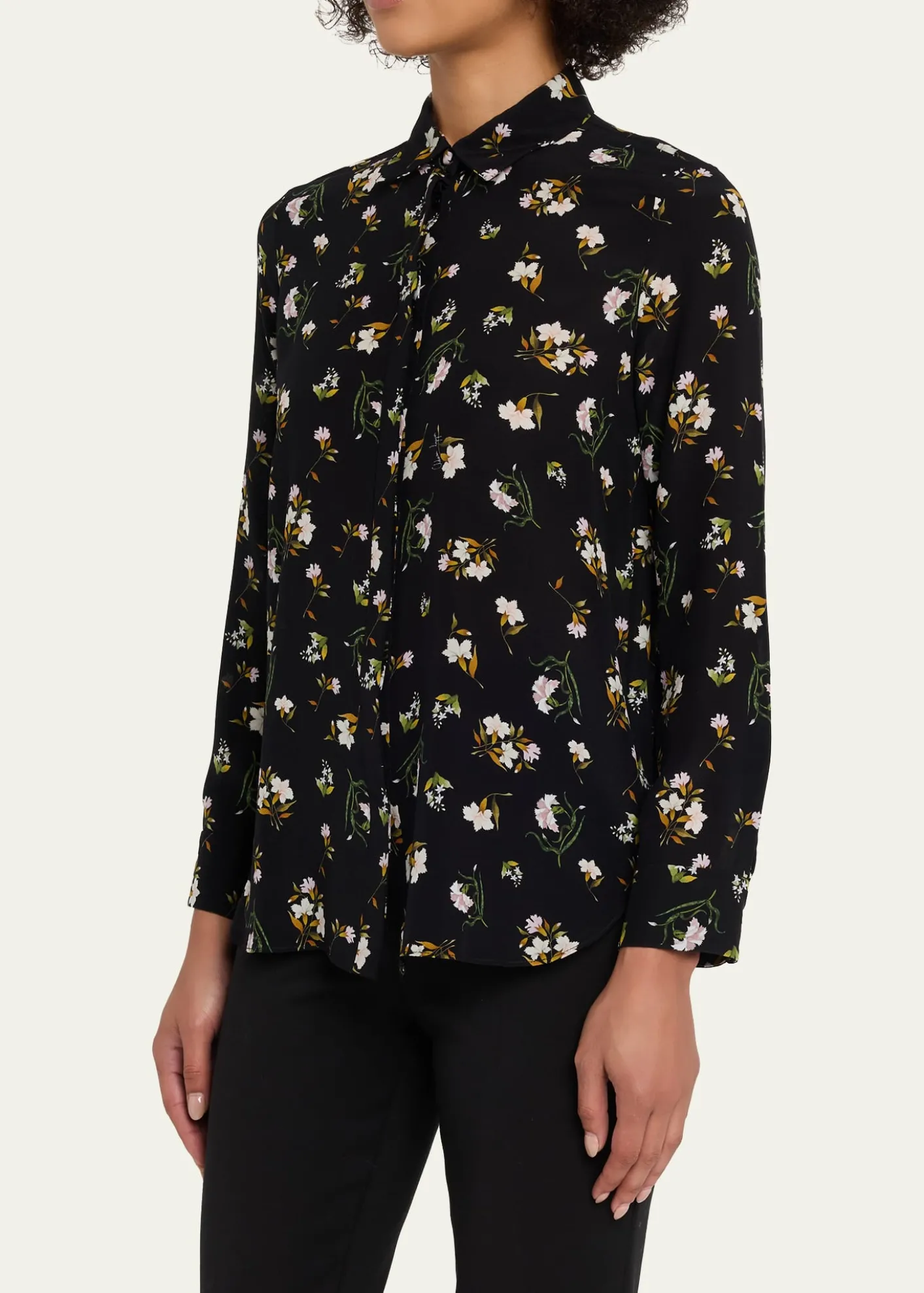 Adam LippesMathias Floral Silk Crepe De Chine Button-Down Shirt