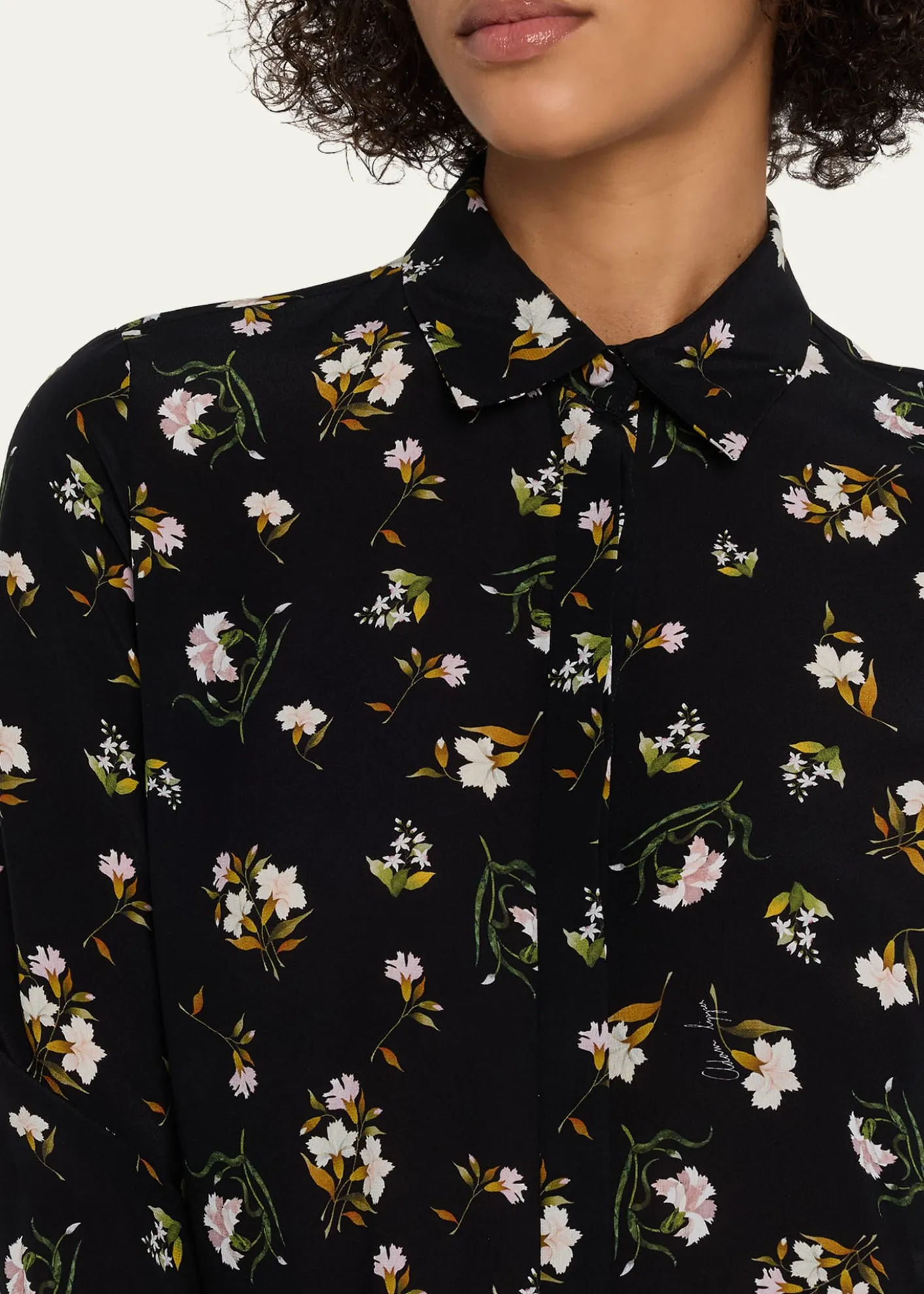 Adam LippesMathias Floral Silk Crepe De Chine Button-Down Shirt