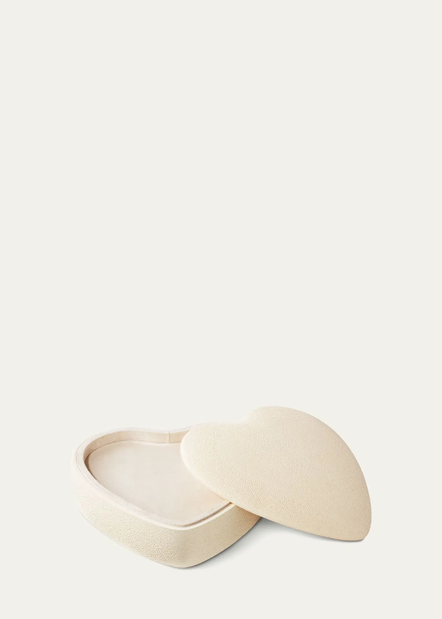 AERINFaux Shagreen Heart Jewelry Box, Cream