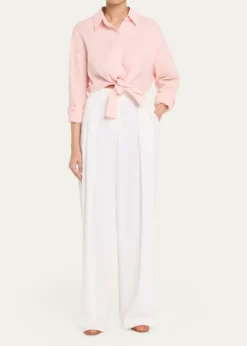 AEXAETie-Front Linen Shirt