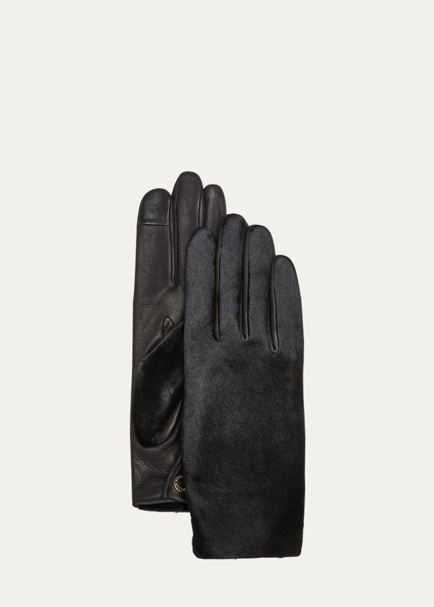 AgnelleClassic Hair on Leather Gloves