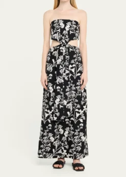 Agua by Agua BenditaMalaquita Strapless Cutout Maxi Dress