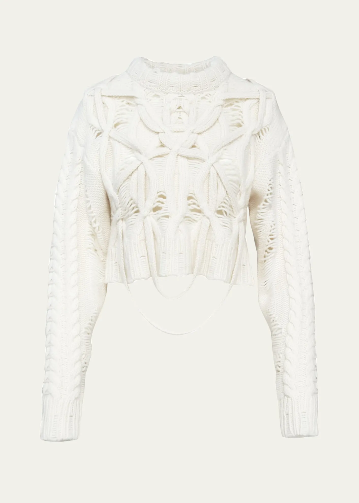 Aisling CampsBriar Deconstructed Cable Knit Crop Sweater