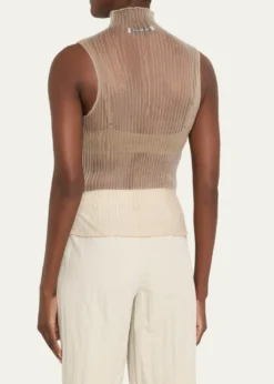 Aisling CampsSleeveless Modern Mist Sheer Turtleneck