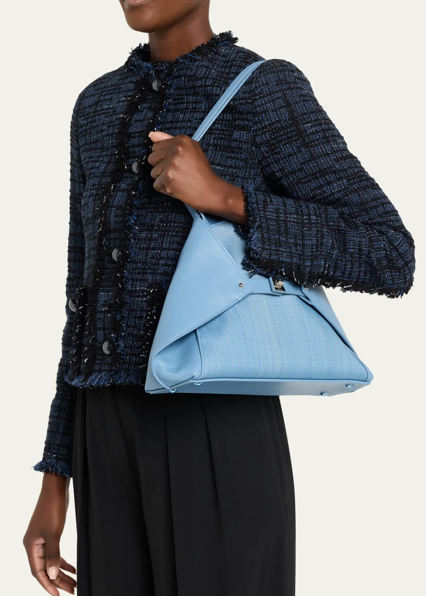 AkrisAi Horsehair & Leather Tote Bag