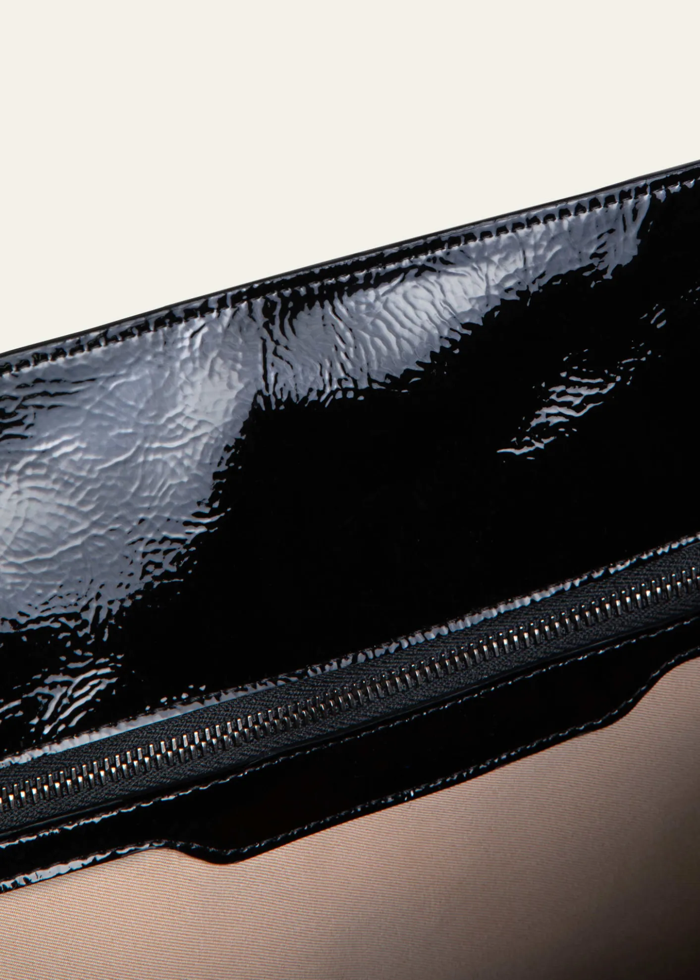 AkrisAi Medium Lacquered Leather Tote Bag