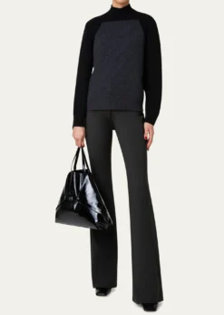 AkrisAi Medium Lacquered Leather Tote Bag