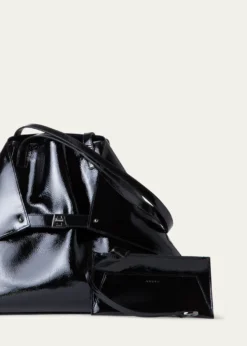 AkrisAi Medium Lacquered Leather Tote Bag