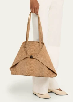 AkrisAi Medium Snakeskin Suede Shoulder Bag