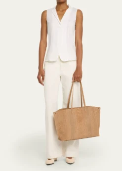 AkrisAi Medium Snakeskin Suede Shoulder Bag