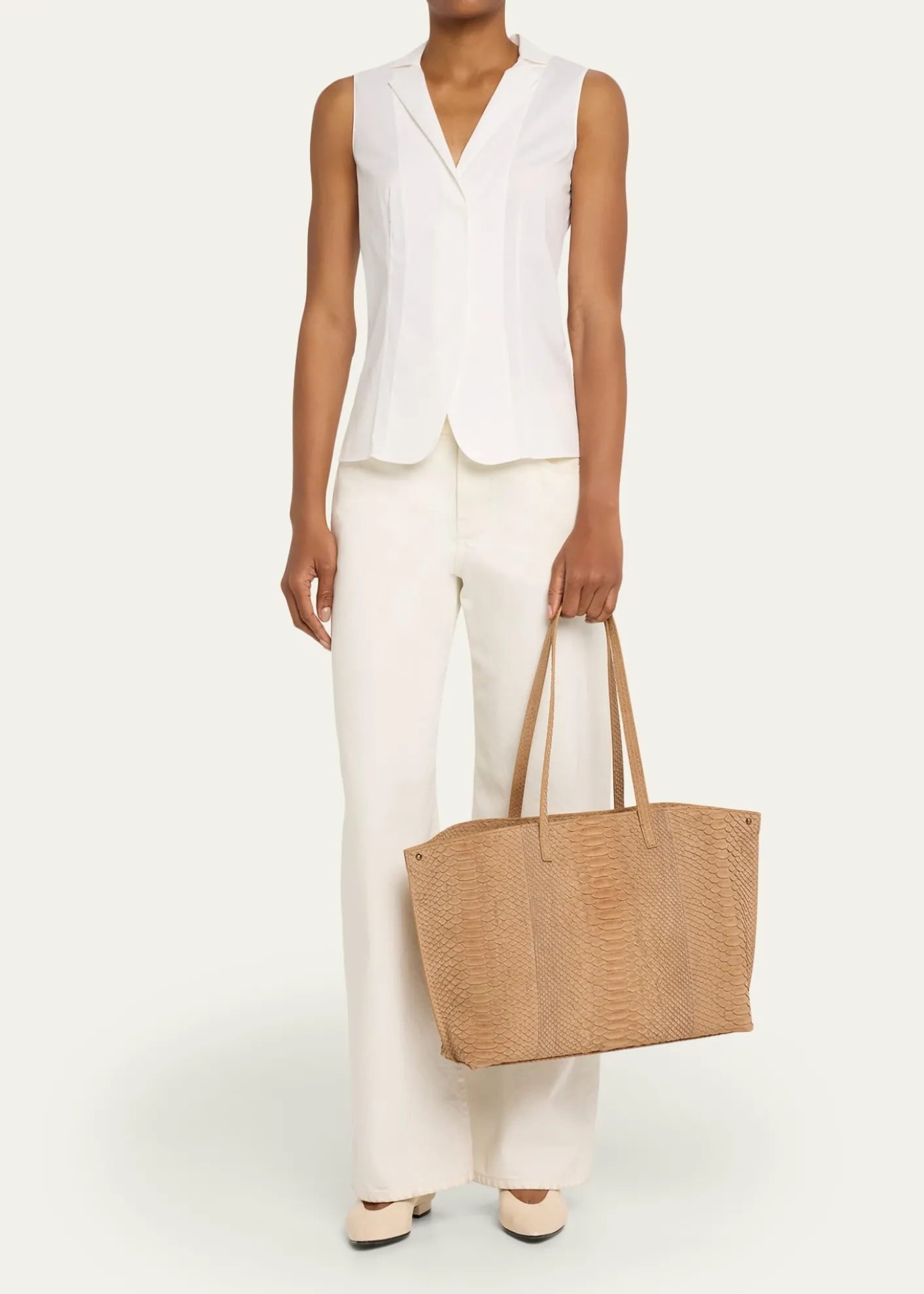 AkrisAi Medium Snakeskin Suede Shoulder Bag