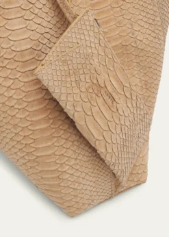 AkrisAi Medium Snakeskin Suede Shoulder Bag