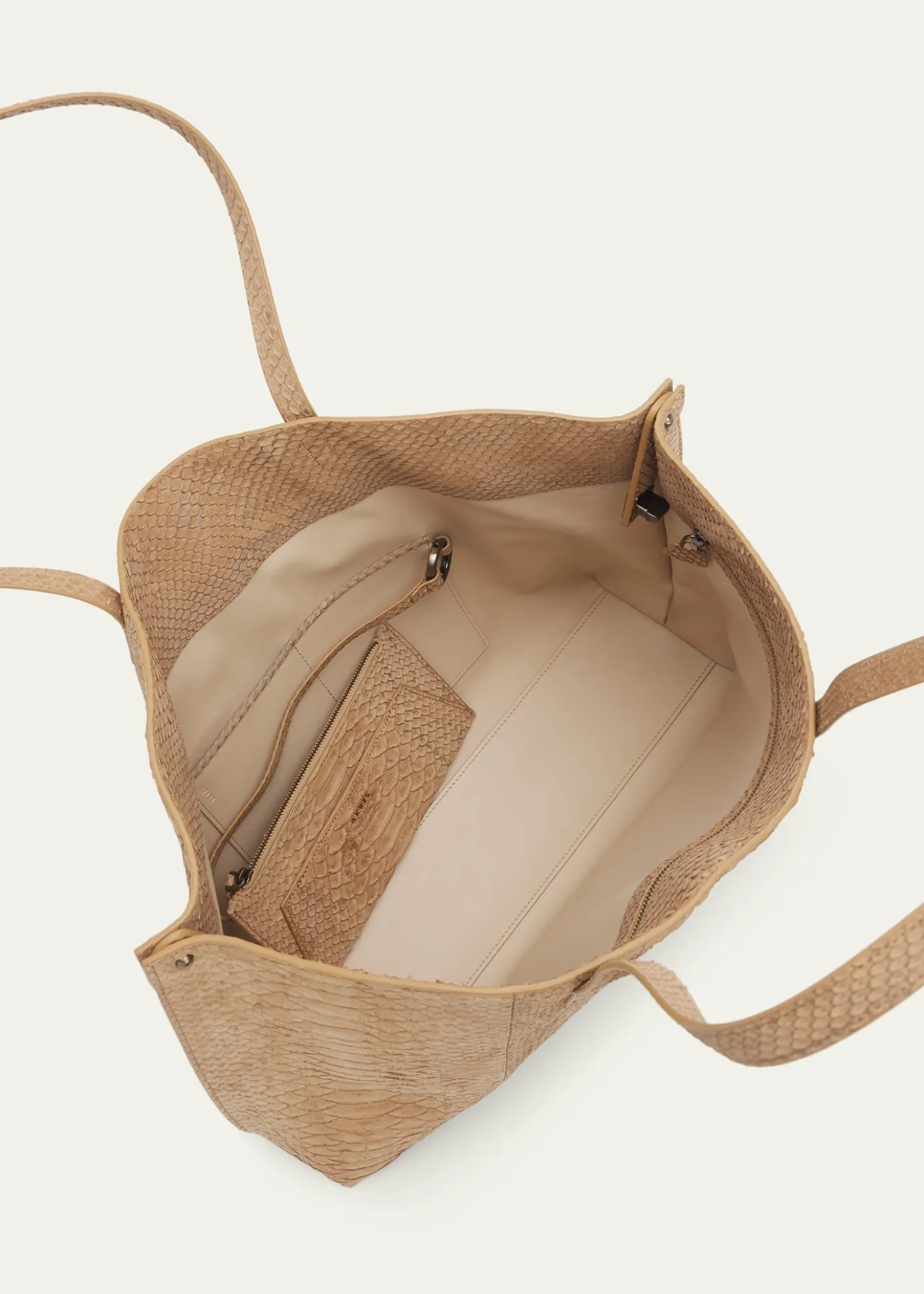 AkrisAi Medium Snakeskin Suede Shoulder Bag
