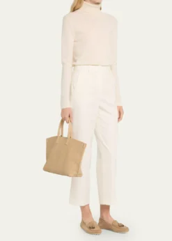 AkrisAi Small Braided Leather Top-Handle Bag