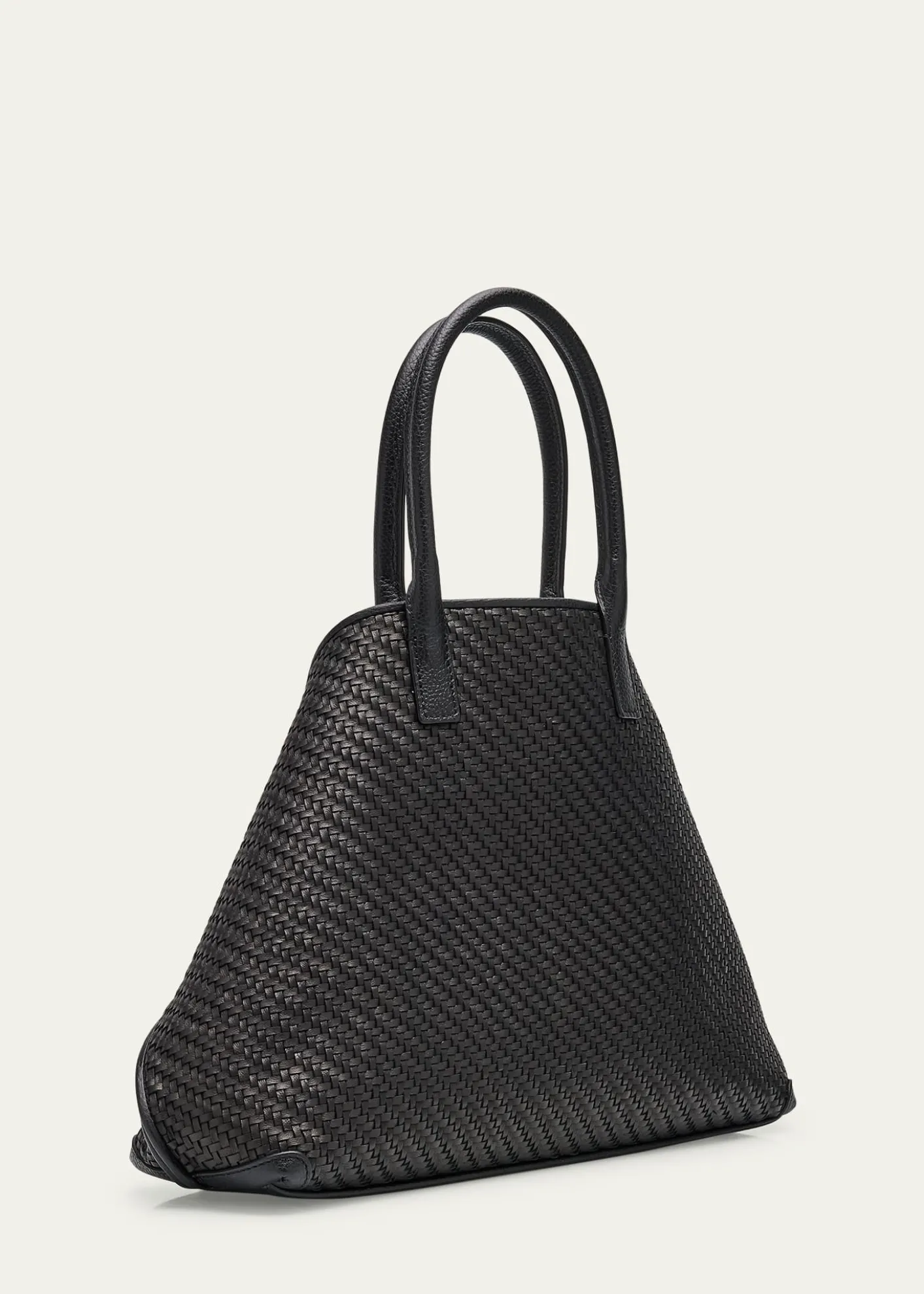 AkrisAi Small Plaid Braided Top-Handle Bag