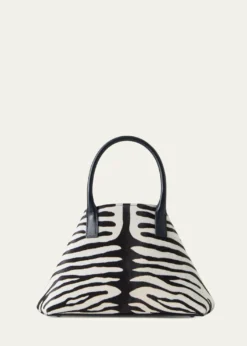 AkrisAi Small Zebra-Print Top-Handle Tote Bag