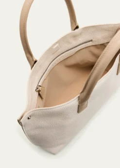 AkrisAi Two-Tone Leather Tote Bag