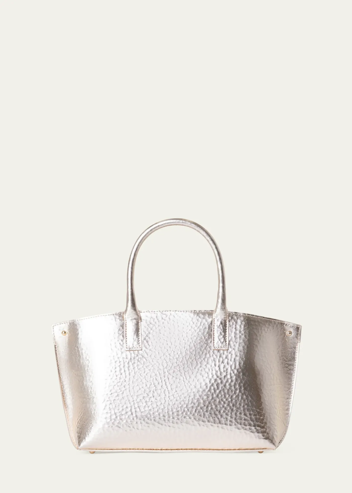 AkrisAi XS Metallic Leather Tote Bag