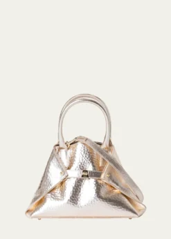 AkrisAi XS Metallic Leather Tote Bag