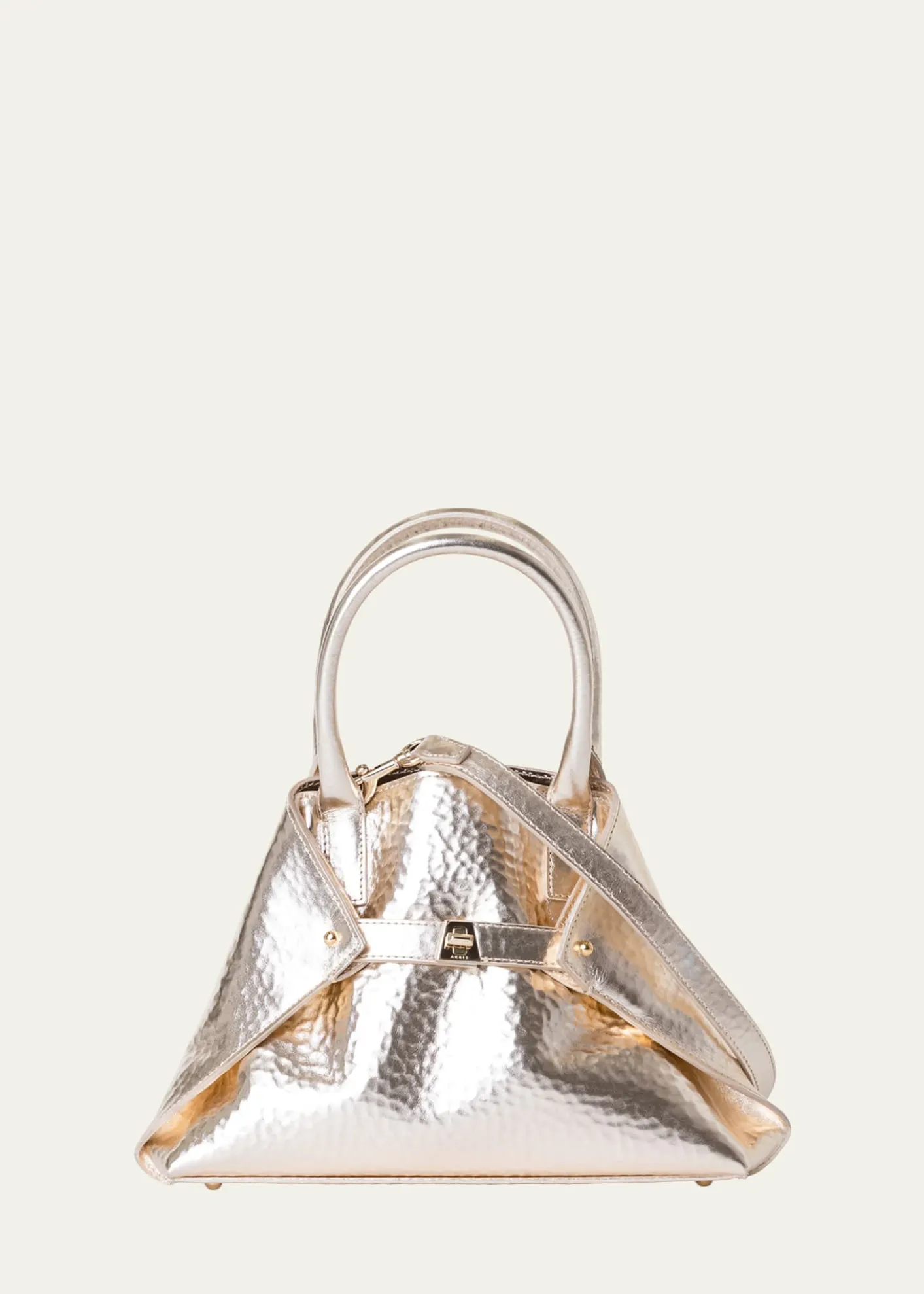 AkrisAi XS Metallic Leather Tote Bag