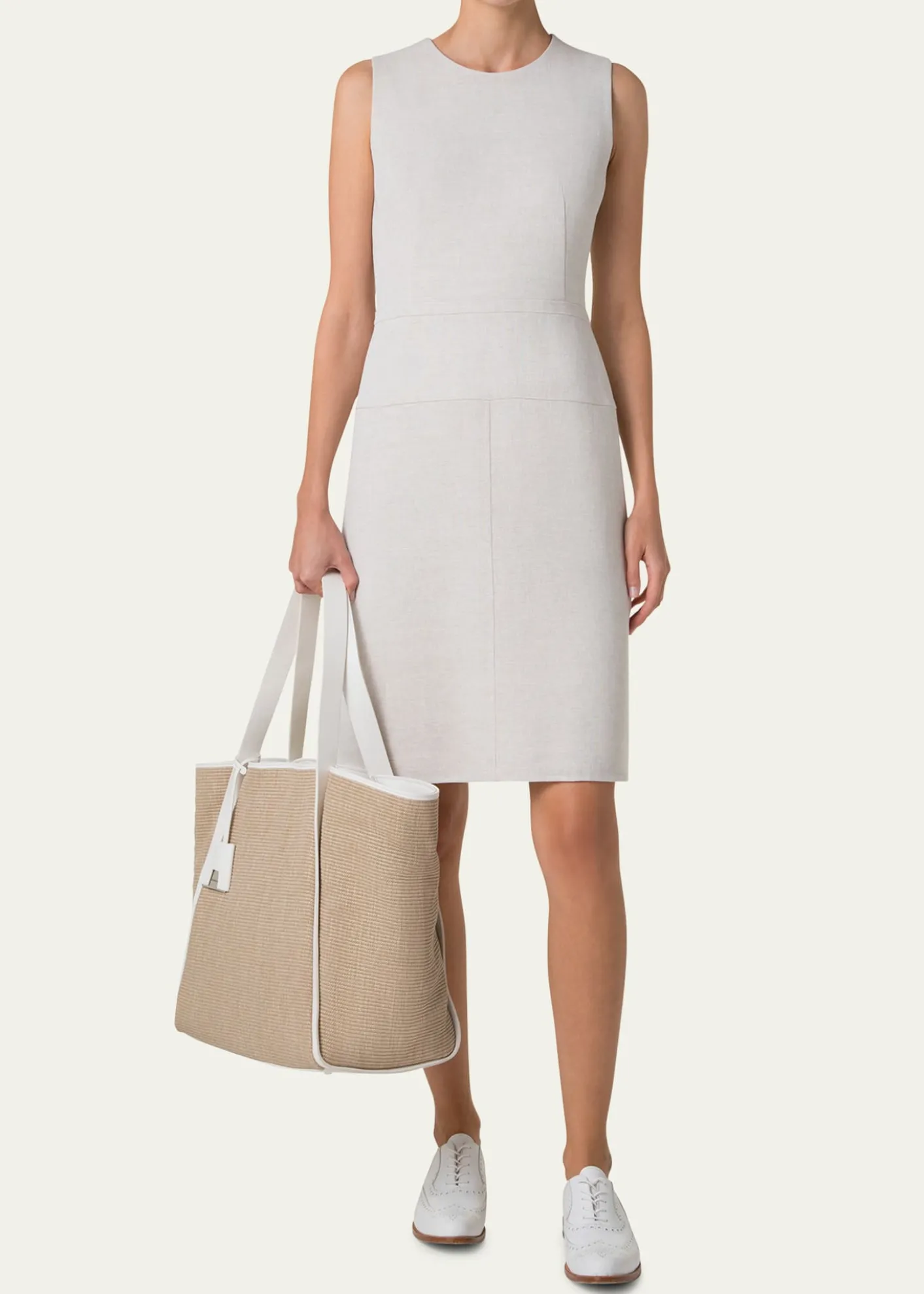 AkrisAlex Raffia & Leather Tote Bag