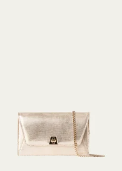 AkrisAnouk Metallic Lizard-Embossed Crossbody Bag