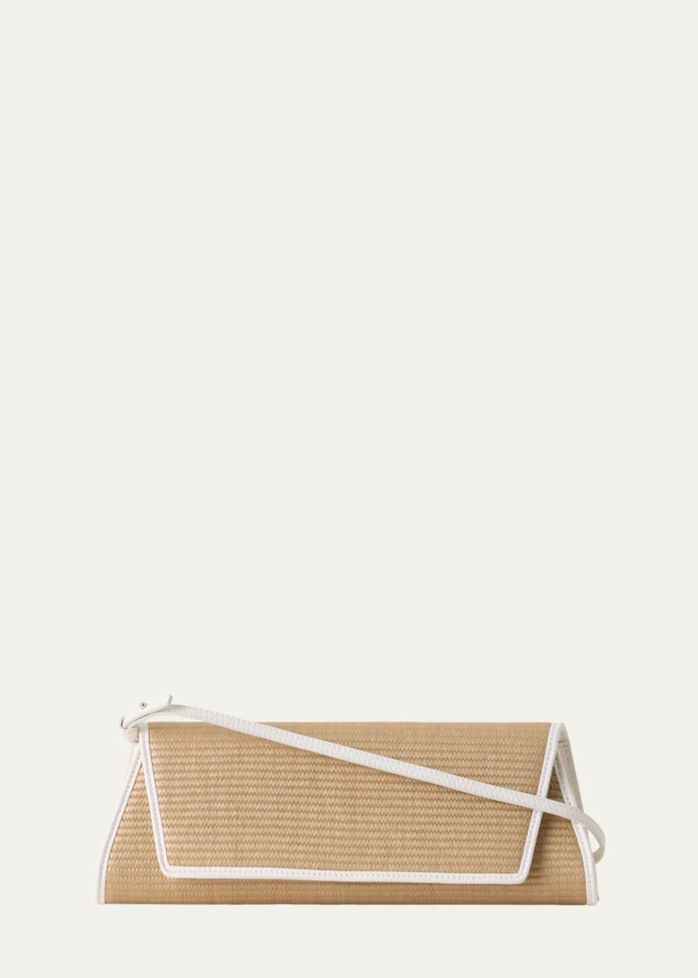 AkrisAnouk Small Cotton Raffia Trapezoid Clutch Bag
