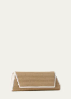 AkrisAnouk Small Cotton Raffia Trapezoid Clutch Bag