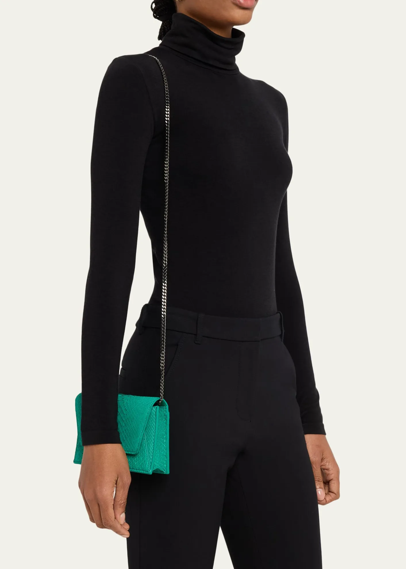 AkrisAnouk Snakeskin Suede Envelope Clutch Bag