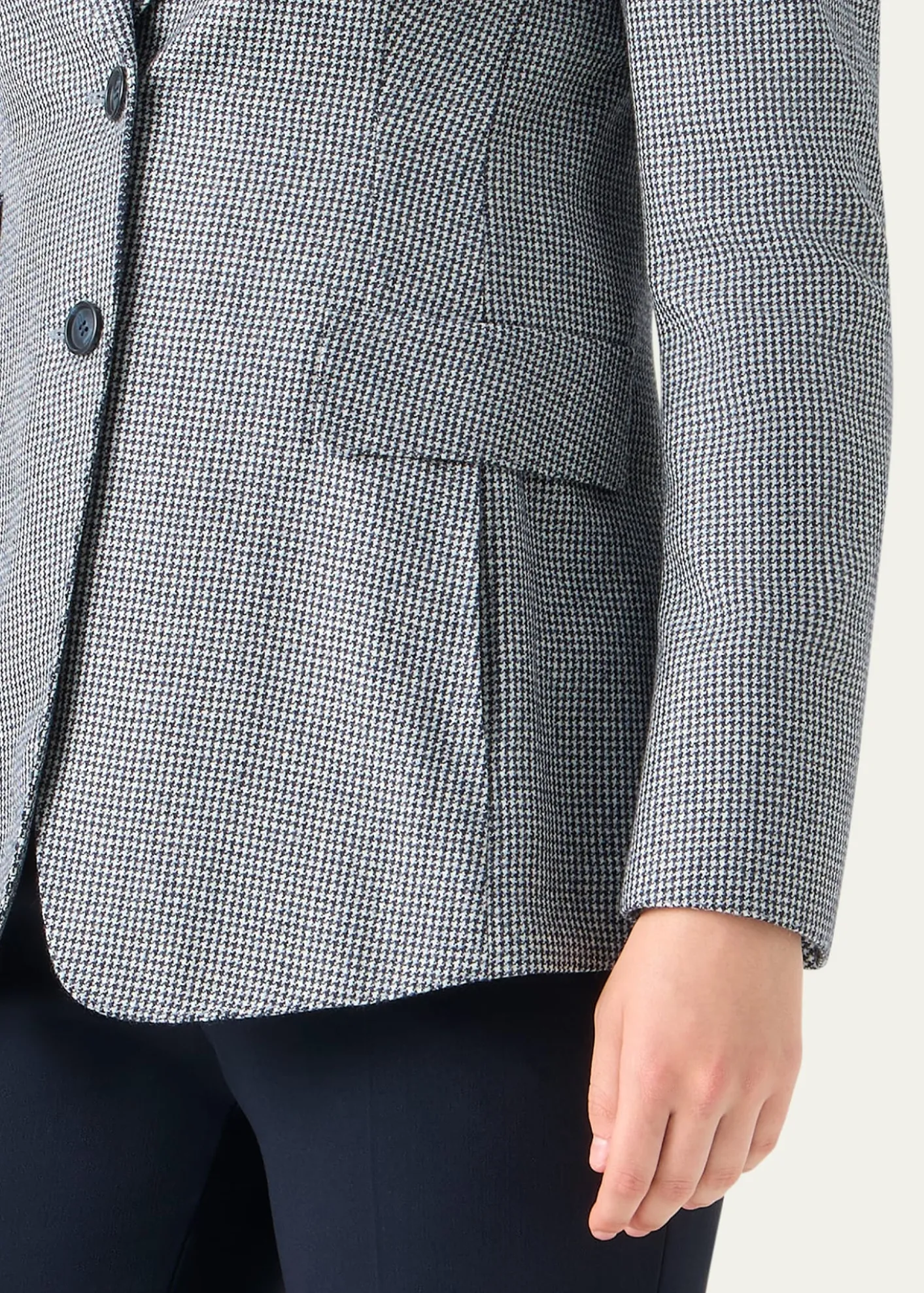 AkrisArie Cashmere Pepita Houndstooth Single-Breasted Jacket