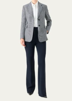 AkrisArie Cashmere Pepita Houndstooth Single-Breasted Jacket
