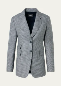 AkrisArie Cashmere Pepita Houndstooth Single-Breasted Jacket