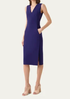 AkrisBi-Stretch Wool Double-Face Shift Dress