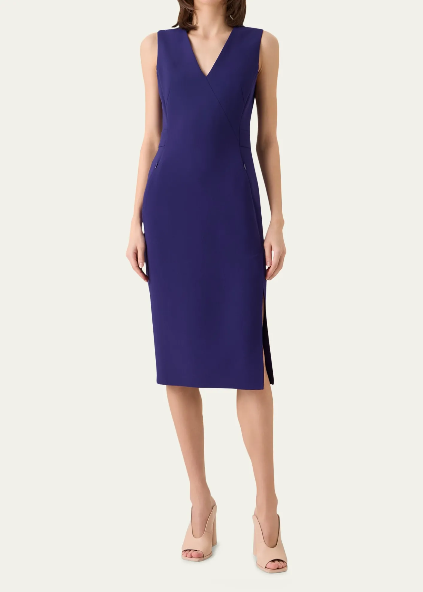 AkrisBi-Stretch Wool Double-Face Shift Dress