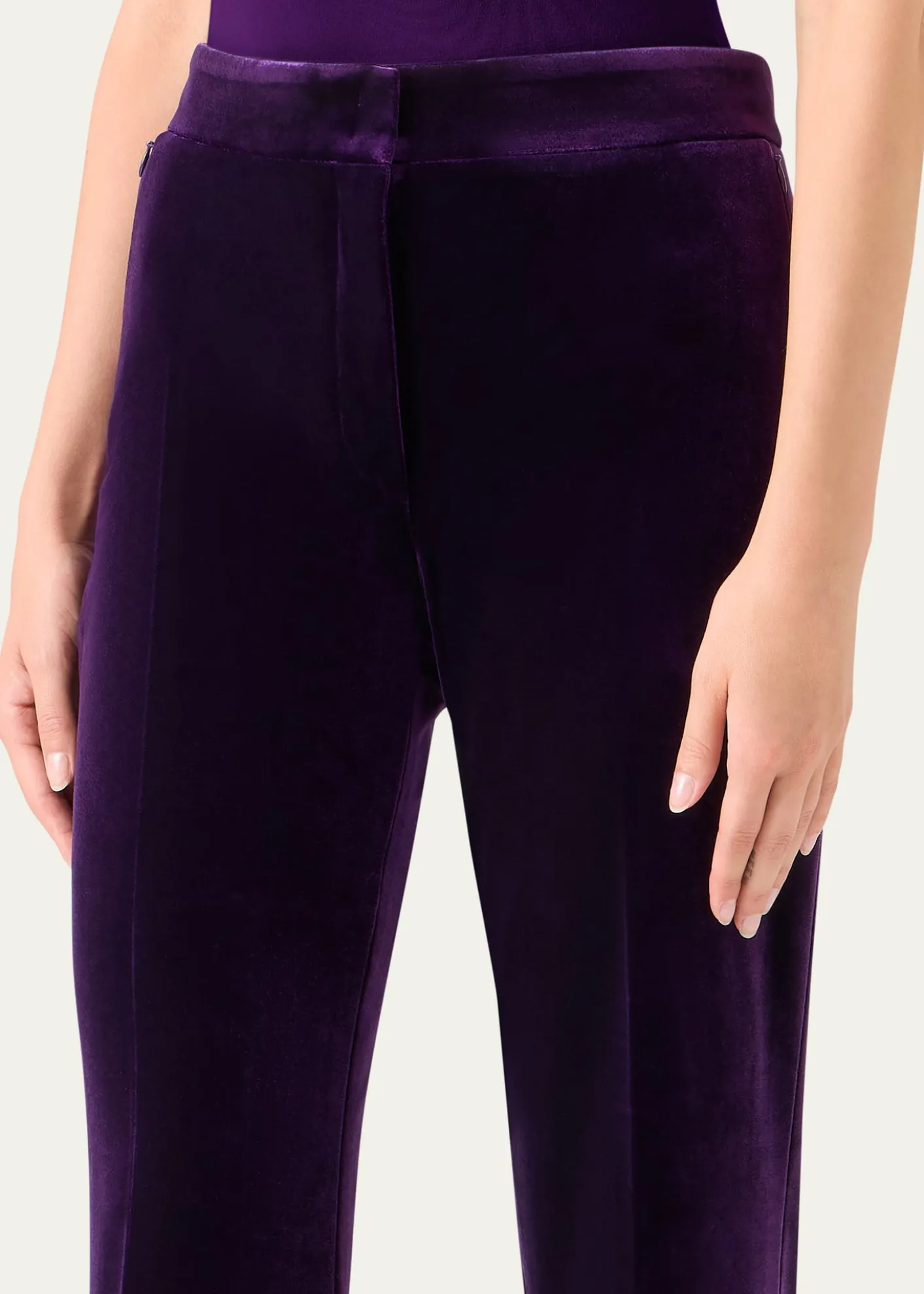 AkrisCarl Velvet Straight-Leg Pants