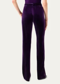 AkrisCarl Velvet Straight-Leg Pants