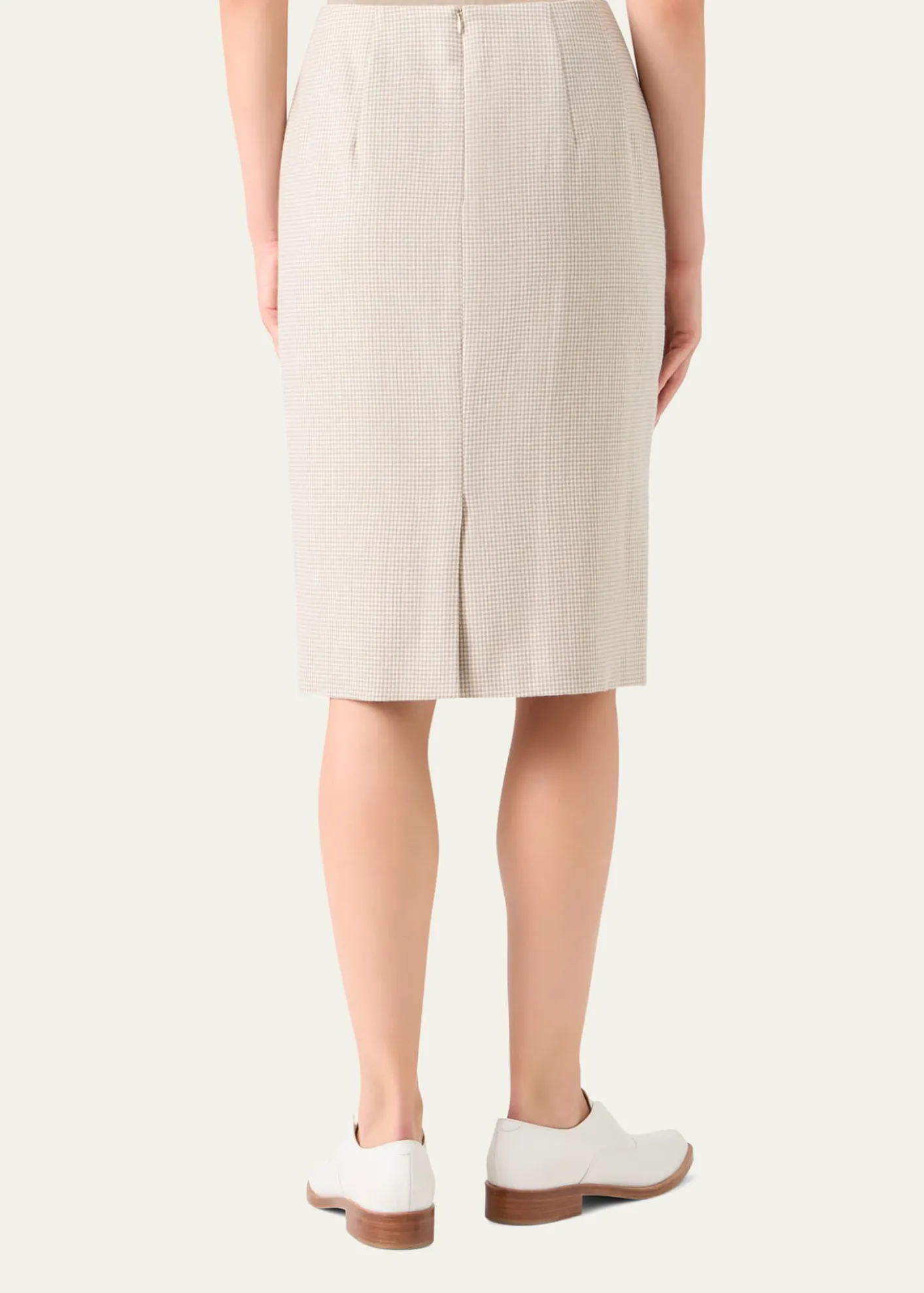 AkrisCashmere Pepita Pencil Skirt