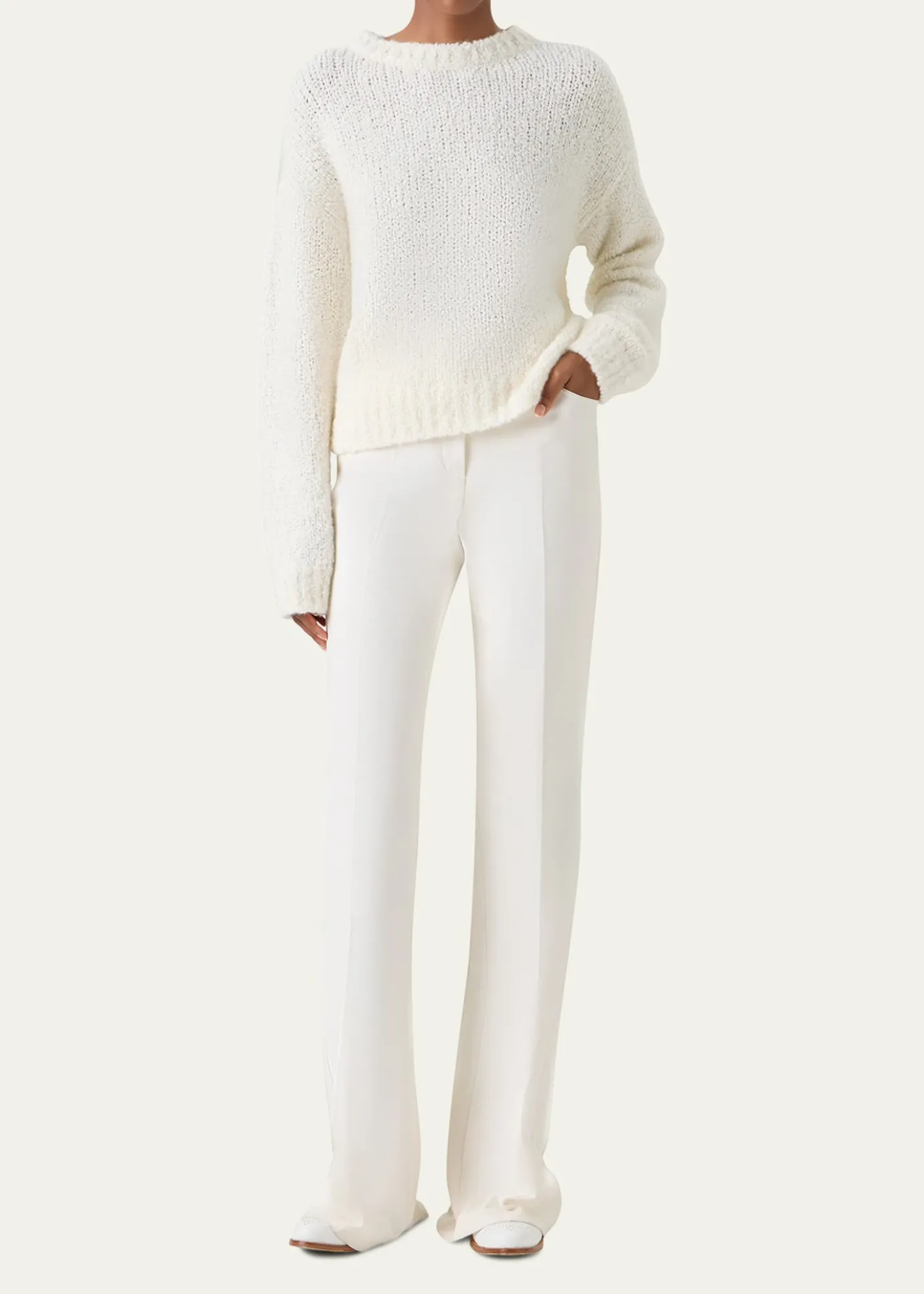 AkrisCashmere-Silk Boucle Knit Sweater