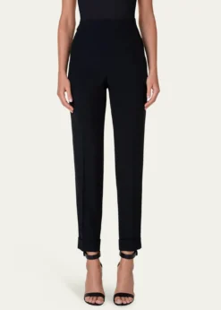 AkrisChris Pleated Straight-Leg Pants