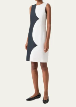 AkrisColorblock Silk Sleeveless Sheath Dress