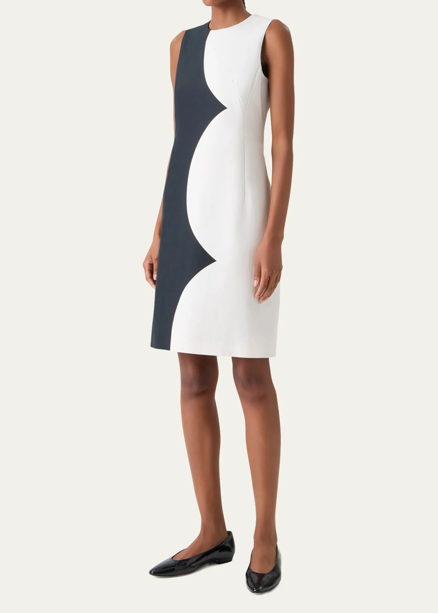 AkrisColorblock Silk Sleeveless Sheath Dress