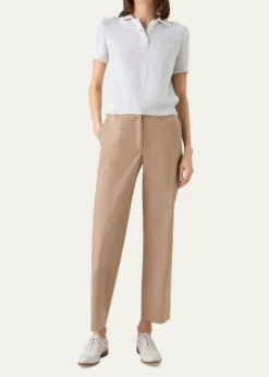 AkrisCotton Gabardine Straight Leg Fritz Pants