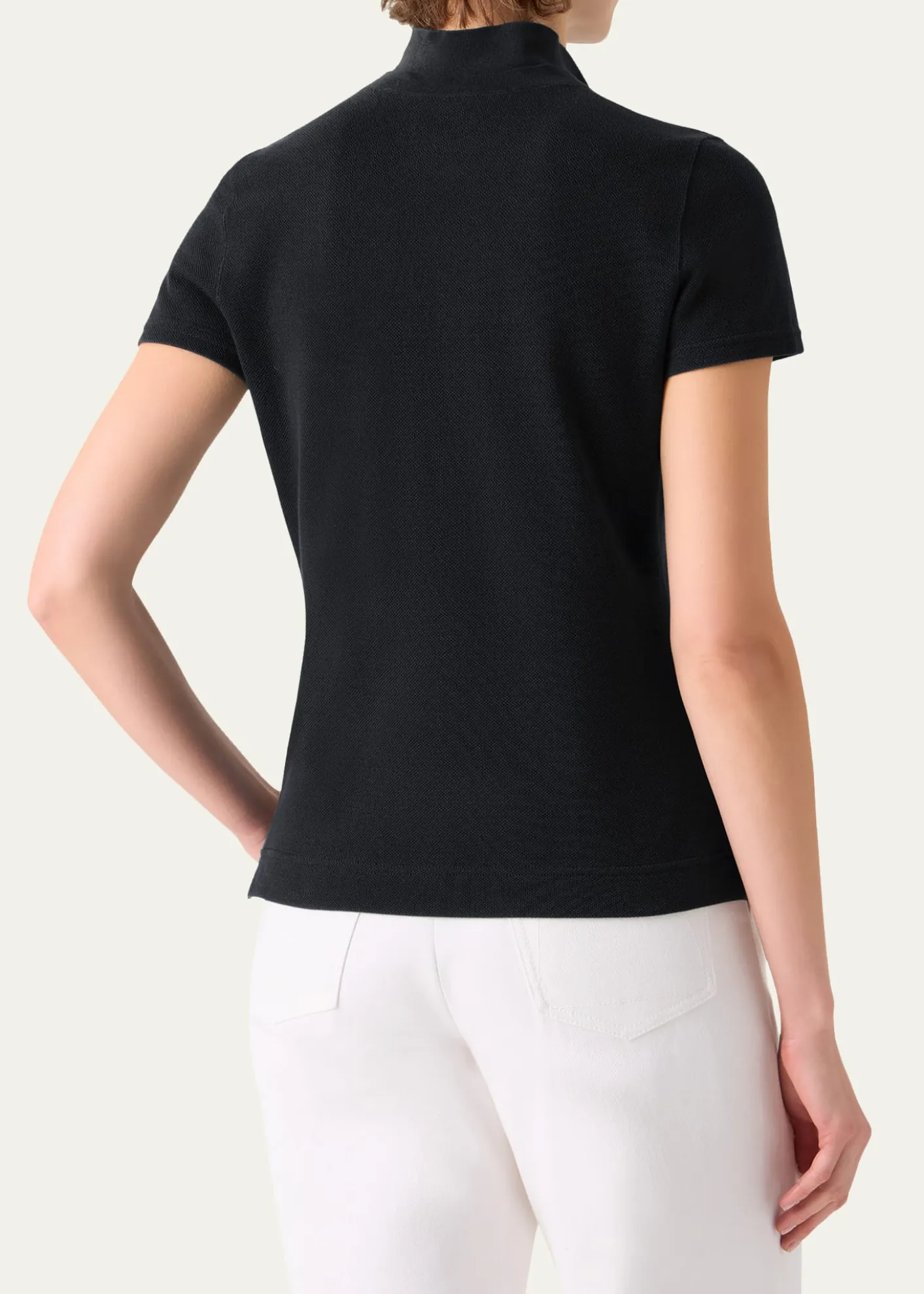 AkrisCotton Pique Short-Sleeve Polo Shirt