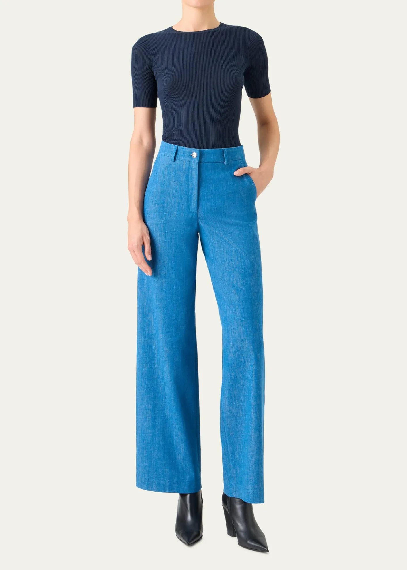 AkrisCotton Silk Short-Sleeve Sweater